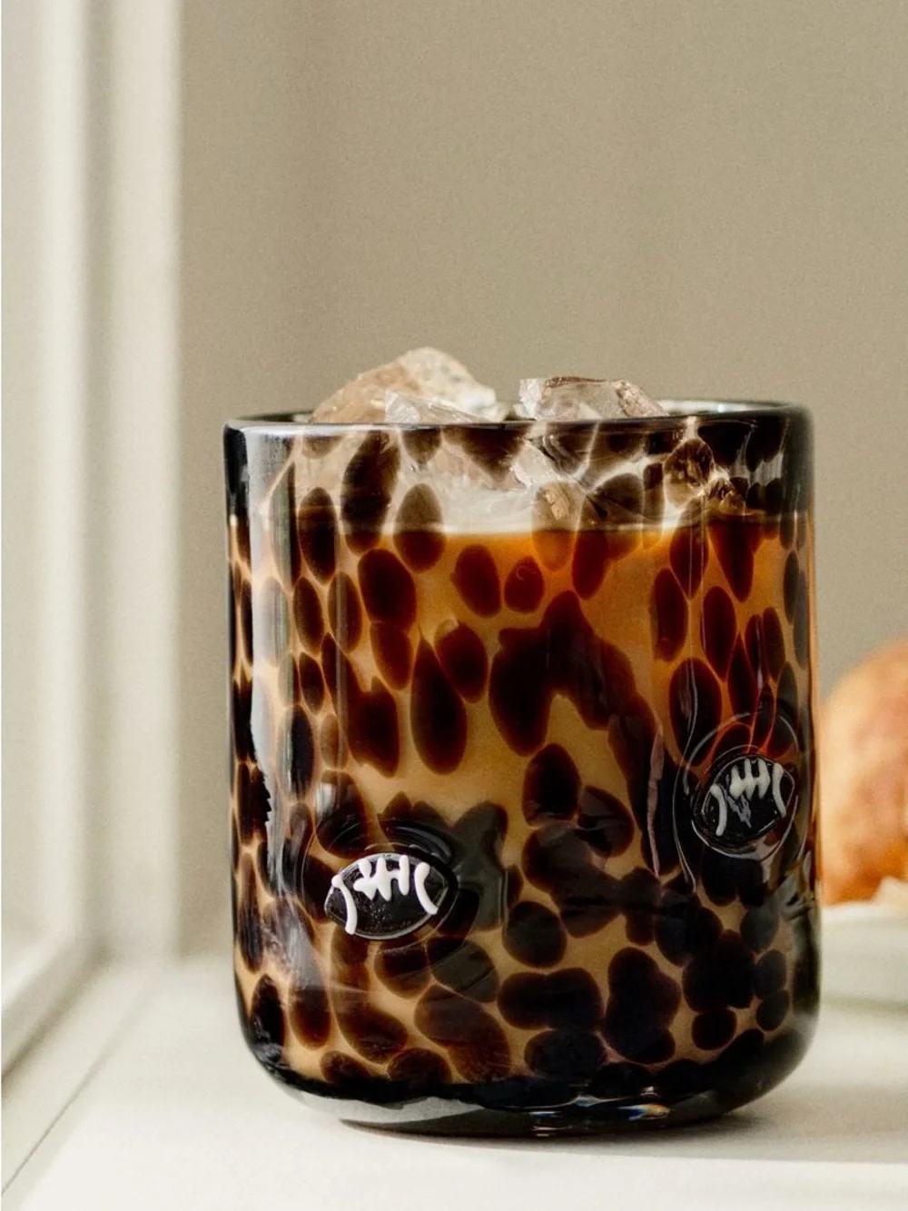 Anthropologie Sports Icon Juice Glass Football- Black , New in Box